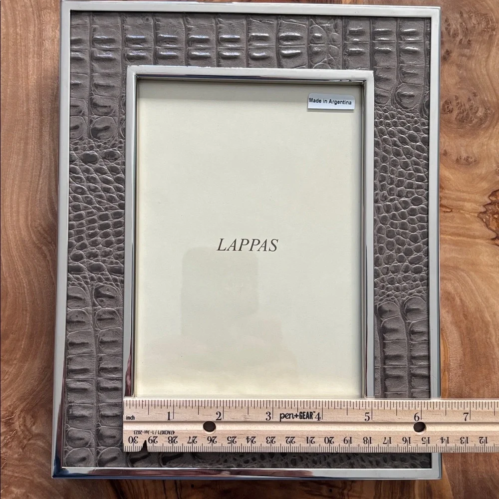 Plata Lappas Mock Croc And Metal 5x7 Picture Frame